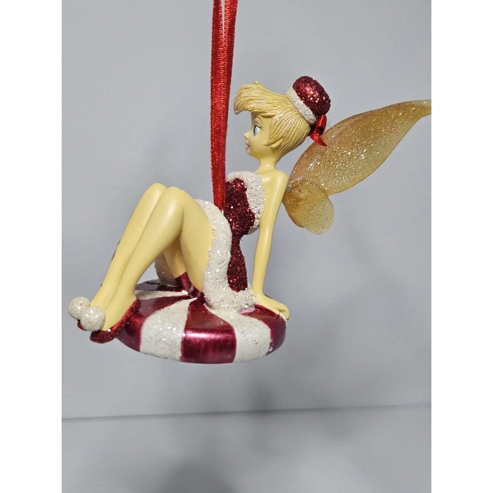 Disney Tinker Bell Peppermint Christmas Ornament Hallmark 2009 Santa Dress RARE!